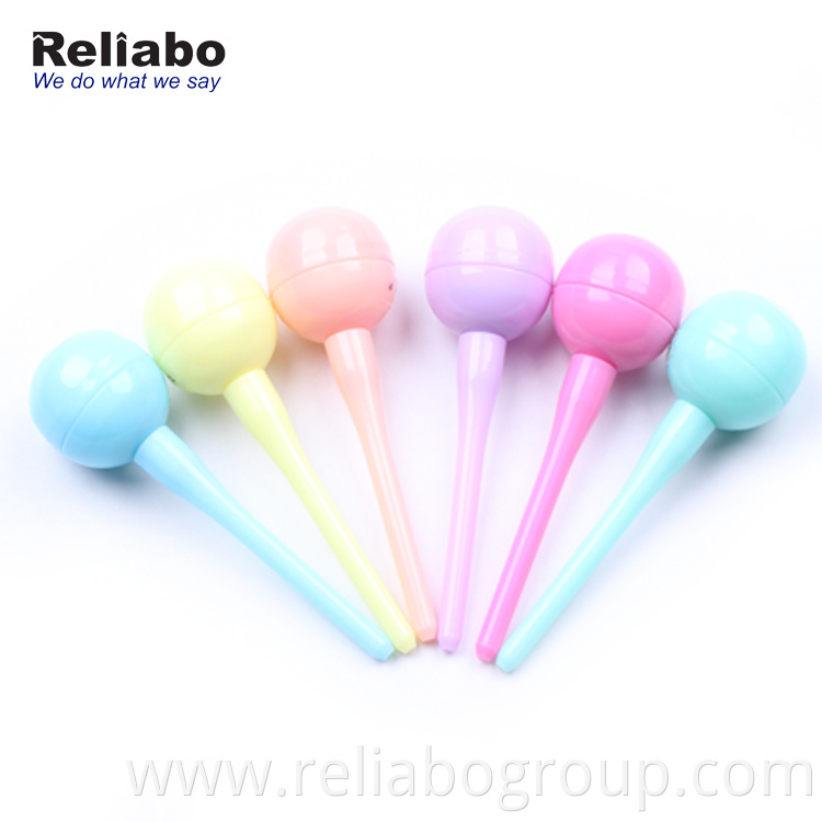 Reliabo Korean Style Cheap Private Label Round Ball Shape Multicolor Highlighter Pen